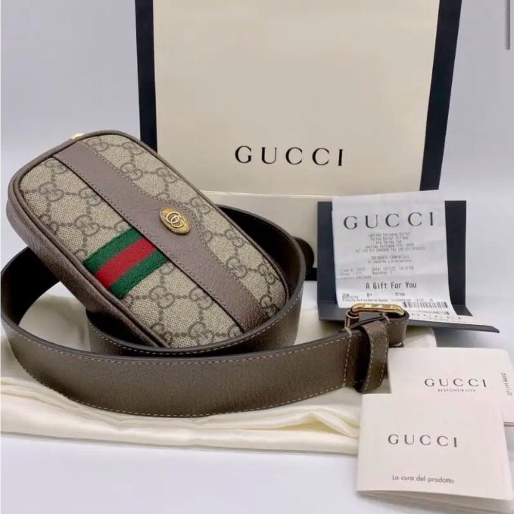GUCCI GG SUPREME MINI OPHIDIA BELT BAG 85
